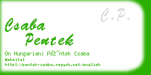 csaba pentek business card